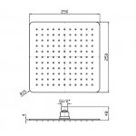 Zucchetti Deszczownica kwadratowa 250x250 mm sufitowa chrom Z94274