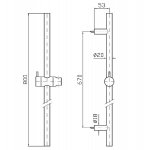 Zucchetti Helm Drążek prysznicowy 800 mm inox Z95216.X