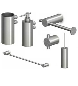   Zucchetti Helm Haczyk + Uchwyt na papier + Szczotka WC + Uchwyt na ręcznik + Kubek + Dozownik inox ZAD850.X+ZAD830.X+ZAD855.X+ZAD821.X+ZAD813.X+ZAD815.X (K)