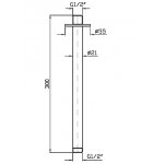 Zucchetti Helm Ramię natryskowe sufitowe 300 mm inox Z93231.X