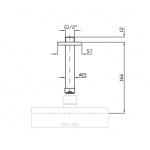 Zucchetti Him Ramię natryskowe sufitowe 130 mm chrom Z93041