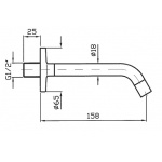 Zucchetti Isy Wylewka naścienna chrom Z93755