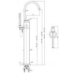 Zucchetti Isystick Bateria wannowo-natryskowa wolnostojąca jednouchwytowa chrom ZP1629