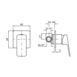 Zucchetti Jingle Bateria natryskowa jednouchwytowa podtynkowa element zewnętrzny chrom ZIN126