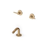 Zucchetti Medameda Bateria bidetowa podtynkowa z wylewką stojącą oraz korkiem automatycznym Brushed British Gold PVD ZMM5763.P31