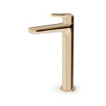 Zucchetti Medameda Bateria umywalkowa jednootworowa wysoka bez korka British Gold PVD ZMM715.P30