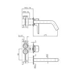 Zucchetti Medameda Bateria umywalkowa podtynkowa 2-otworowa 175 mm - element zewnętrzny Chrom ZMM679