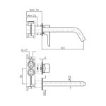 Zucchetti Medameda Bateria umywalkowa podtynkowa 2-otworowa 215 mm - element zewnętrzny Metal Black ZMM678.C50