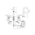 Zucchetti Medameda Bateria umywalkowa 3-otworowa z korkiem automatycznym Chrom ZMM5503