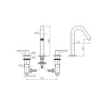 Zucchetti Medameda Bateria umywalkowa 3-otworowa bez korka Chrom ZMM5504