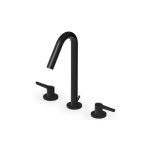 Zucchetti Medameda Bateria umywalkowa 3-otworowa z korkiem automatycznym Brushed Total Black PVD ZMM5506.P81