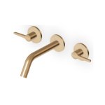 Zucchetti Medameda Bateria umywalkowa 3-otworowa 175 mm podtynkowa - element zewnętrzny Brushed British Gold PVD ZMM5765.P31