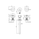 Zucchetti Medameda Bateria umywalkowa 3-otworowa 215 mm podtynkowa - element zewnętrzny British Gold PVD ZMM5766.P30