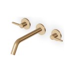 Zucchetti Medameda Bateria umywalkowa 3-otworowa 215 mm podtynkowa - element zewnętrzny Brushed British Gold PVD ZMM5766.P31