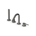 Zucchetti Medameda Bateria wannowa 4-otworowa z wyciąganą słuchawką Metal Black ZMM507.C50