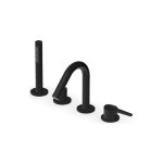 Zucchetti Medameda Bateria wannowa 4-otworowa z wyciąganą słuchawką Brushed Total Black PVD ZMM507.P81