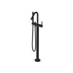 Zucchetti Medameda Bateria wannowa wolnostojąca z zestawem natryskowym - element zewnętrzny Brushed Total Black PVD ZMM748.P81