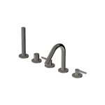 Zucchetti Medameda Bateria wannowa 5-otworowa z wyciąganą słuchawką Metal Black ZMM5510.C50