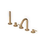Zucchetti Medameda Bateria wannowa 5-otworowa z wyciąganą słuchawką Brushed British Gold PVD ZMM5510.P31