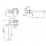 Zucchetti Nikko Bateria umywalkowa 2-otworowa jednouchwytowa podtynkowa z perlatorem 215 mm element zewnętrzny chrom ZKK672
