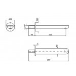 Zucchetti Nikko Wylewka 215 mm naścienna chrom Z92226