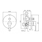 Zucchetti On Bateria wannowo-natryskowa jednouchwytowa podtynkowa element zewnętrzny chrom ZON127