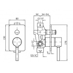 Zucchetti Pan Bateria prysznicowa podtynkowa element zewnętrzny chrom ZP6121 NA MAGAZYNIE!!