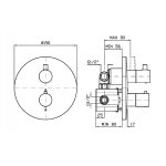 Zucchetti Pan Bateria wannowo-natryskowa termostatyczna podtynkowa 1/2” z przełącznikiem 2-drogowym element zewnętrzny chrom Z94651