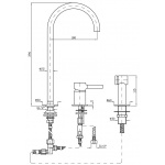 Zucchetti Pan Bateria zlewozmywakowa 3-otworowa jednouchwytowa chrom ZP6278