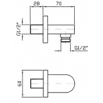 Zucchetti Przyłącze kątowe chrom Z93804