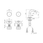Zucchetti Sablier Bateria bidetowa podtynkowa z wylewką stojącą Brushed Stainless Steel ZSL5737.X