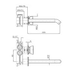Zucchetti Sablier Bateria umywalkowa podtynkowa 2-otworowa 225 mm - element zewnętrzny Brushed Stainless Steel ZSL431.X