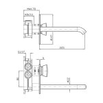 Zucchetti Sablier Bateria umywalkowa podtynkowa 225 mm - element zewnętrzny Brushed British Gold PVD ZSL735.XP31