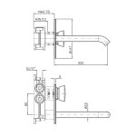 Zucchetti Sablier Bateria umywalkowa podtynkowa 200 mm Brushed Stainless Steel ZSL736.X