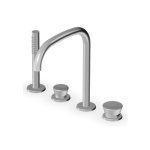 Zucchetti Sablier Bateria wannowa 4-otworowa z wyciąganą słuchawką Brushed Stainless Steel ZSL514.X