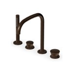 Zucchetti Sablier Bateria wannowa 4-otworowa z wyciąganą słuchawką Brushed Chocolate PVD ZSL514.XP21