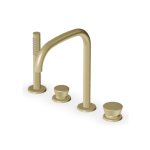 Zucchetti Sablier Bateria wannowa 4-otworowa z wyciąganą słuchawką Brushed British Gold PVD ZSL514.XP31