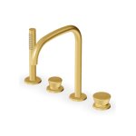 Zucchetti Sablier Bateria wannowa 4-otworowa z wyciąganą słuchawką Brushed Gold PVD ZSL514.XP41