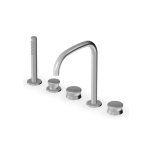 Zucchetti Sablier Bateria wannowa 5-otworowa z wyciąganą słuchawką Brushed Stainless Steel ZSL5519.X