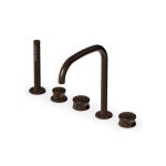 Zucchetti Sablier Bateria wannowa 5-otworowa z wyciąganą słuchawką Brushed Chocolate PVD ZSL5519.XP21