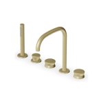 Zucchetti Sablier Bateria wannowa 5-otworowa z wyciąganą słuchawką Brushed British Gold PVD ZSL5519.XP31