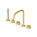 Zucchetti Sablier Bateria wannowa 5-otworowa z wyciąganą słuchawką Brushed Gold PVD ZSL5519.XP41