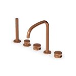 Zucchetti Sablier Bateria wannowa 5-otworowa z wyciąganą słuchawką Brushed Copper PVD ZSL5519.XP91