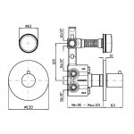 Zucchetti Savoir Bateria natryskowa termostatyczna podtynkowa 1/2" z zaworem odcinającym element zewnętrzny chrom ZSA659.CN