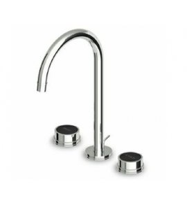 Zucchetti Savoir Bateria umywalkowa 3-otworowa chrom/czarny ZSV402.CN