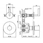 Zucchetti Simple Beautiful Bateria natryskowa termostatyczna podtynkowa 1/2" z przełącznikiem 2-drogowym element zewnętrzny chrom ZSB5646