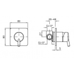 Zucchetti Simply Beautiful Bateria natryskowa jednouchwytowa podtynkowa element zewnętrzny chrom ZSB126