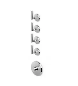 Zucchetti Simply Beautiful Bateria natryskowa termostatyczna podtynkowa 1/2" z 4 zaworami odcinającymi element zewnętrzny chrom ZSB5662