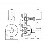 Zucchetti Simply Beautiful Bateria natryskowa termostatyczna podtynkowa 1/2" z zaworem odcinającym element zewnętrzny chrom ZSB5659