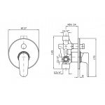 Zucchetti Sun Bateria wannowo-natryskowa jednouchwytowa podtynkowa element zewnętrzny chrom ZSN134